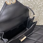 Valentino Garavani V Logo Leather Handbag Black Size 24 x 15.5 x 7 cm - 4