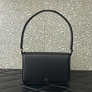 Valentino Garavani V Logo Leather Handbag Black Size 24 x 15.5 x 7 cm - 5