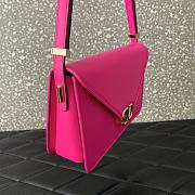 Valentino Garavani V Logo Leather Handbag Hot Pink Size 24 x 15.5 x 7 cm - 5