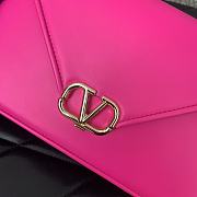 Valentino Garavani V Logo Leather Handbag Hot Pink Size 24 x 15.5 x 7 cm - 2