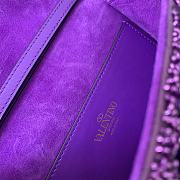 Valentino Garavani Supervee Small Leather Top Handle Bag Purple Size 19 x 10.5 x 5 cm - 6