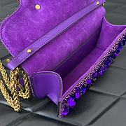 Valentino Garavani Supervee Small Leather Top Handle Bag Purple Size 19 x 10.5 x 5 cm - 5