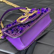Valentino Garavani Supervee Small Leather Top Handle Bag Purple Size 19 x 10.5 x 5 cm - 3