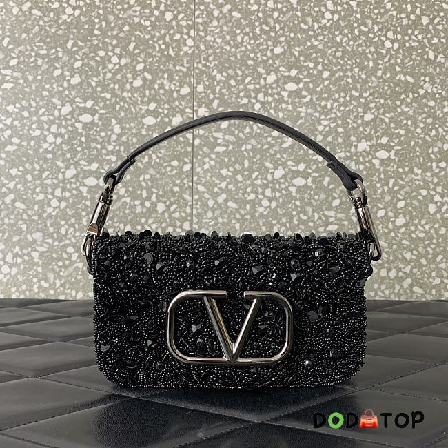 Valentino Garavani Supervee Small Leather Top Handle Bag Black Size 19 x 10.5 x 5 cm - 1