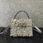 Valentino Garavani Vsling Mini 3D Sequins Top-Handle Bag Size 19 x 13 x 9 cm - 1