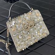Valentino Garavani Vsling Mini 3D Sequins Top-Handle Bag Size 19 x 13 x 9 cm - 3