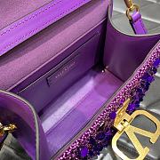Valentino Garavani Vsling Mini 3D Sequins Top-Handle Bag Purple Size 19 x 13 x 9 cm - 3