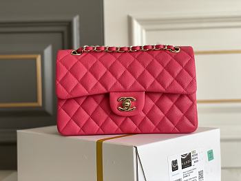 Chanel Flap Bag Small Light Rose Red Size 23 x 14.5 x 6 cm