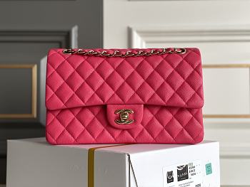Chanel Flap Bag Light Rose Red Caviar Size 15.5 x 25.5 x 6.5 cm
