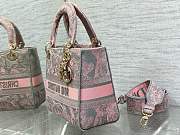 Dior Lady Pink/Grey Medium D-Lite Bag Size 24 cm - 5