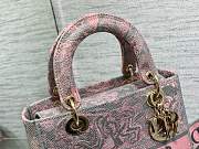 Dior Lady Pink/Grey Medium D-Lite Bag Size 24 cm - 2