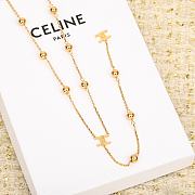 Celine Arc de Triomphe Gold Beads Long Chain - 2