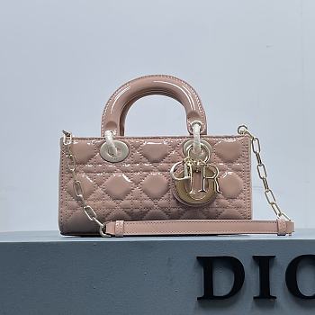 Dior D-Joy Bag Patent Leather Pink Size 22.5 × 12 × 5.5 cm