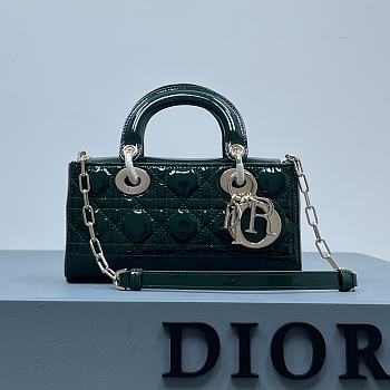 Dior D-Joy Bag Patent Leather Green Size 22.5 × 12 × 5.5 cm