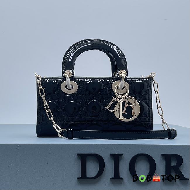 Dior D-Joy Bag Patent Leather Black Size 22.5 × 12 × 5.5 cm - 1