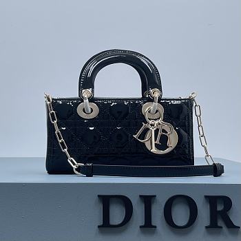 Dior D-Joy Bag Patent Leather Black Size 22.5 × 12 × 5.5 cm