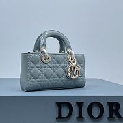 Dior D-Joy Bag Patent Leather Blue Size 22.5 × 12 × 5.5 cm - 3