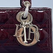 Dior D-Joy Bag Patent Leather Red Wine Size 22.5 × 12 × 5.5 cm - 6