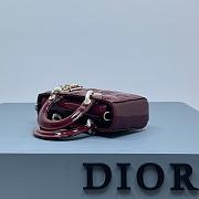 Dior D-Joy Bag Patent Leather Red Wine Size 22.5 × 12 × 5.5 cm - 5
