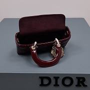 Dior D-Joy Bag Patent Leather Red Wine Size 22.5 × 12 × 5.5 cm - 4