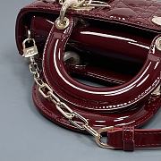 Dior D-Joy Bag Patent Leather Red Wine Size 22.5 × 12 × 5.5 cm - 3