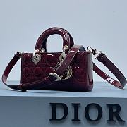 Dior D-Joy Bag Patent Leather Red Wine Size 22.5 × 12 × 5.5 cm - 2