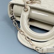 Dior D-Joy Bag Patent Leather White Size 22.5 × 12 × 5.5 cm - 4
