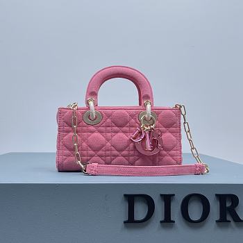 Dior D-Joy Bag Denim Pink Size 22.5 × 12 × 5.5 cm