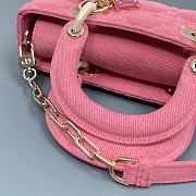 Dior D-Joy Bag Denim Pink Size 22.5 × 12 × 5.5 cm - 3