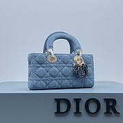 Dior D-Joy Bag Denim Blue Size 22.5 × 12 × 5.5 cm - 5
