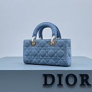 Dior D-Joy Bag Denim Blue Size 22.5 × 12 × 5.5 cm - 6
