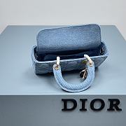 Dior D-Joy Bag Denim Blue Size 22.5 × 12 × 5.5 cm - 4