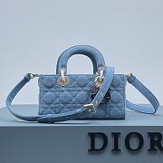 Dior D-Joy Bag Denim Blue Size 22.5 × 12 × 5.5 cm - 2