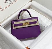 Hermes Kelly Purple Size 19 cm - 1