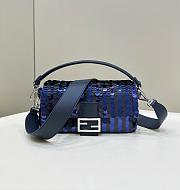 Fendi Baguette Sequins Blue Bag Size 27 x 7 x 13 cm - 1