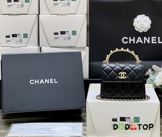 Chanel Kelly Clutch Handle Bag Black Size 12 x 15 x 6 cm - 1