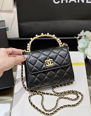 Chanel Kelly Clutch Handle Bag Black Size 12 x 15 x 6 cm - 5