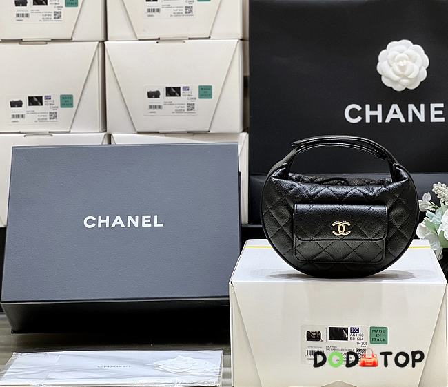 Chanel Half Moon Handle Black Bag Size 17.5 x 16 x 5 cm - 1