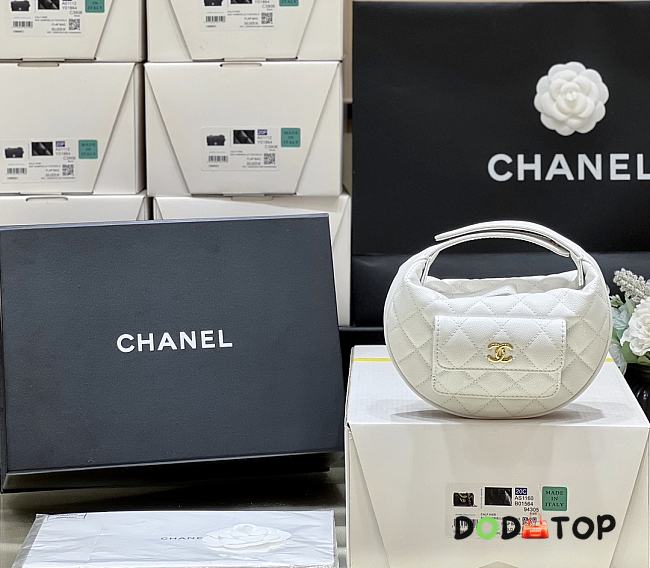 Chanel Half Moon Handle White Bag Size 17.5 x 16 x 5 cm - 1