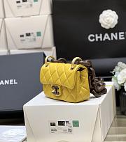Chanel Wooden Chain Mini Flap Bag Yellow Size 11 x 18 x 7 cm  - 2
