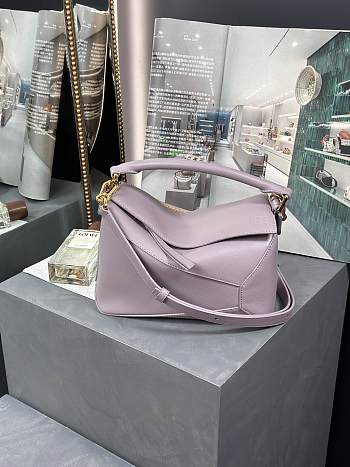 Loewe Mini Puzzle Shoulder Bag Taro Purple Size 24 x 10.5 x 16 cm