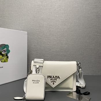 Prada Mini Branded Envelope Bag White Size 20 x 12 x 4 cm