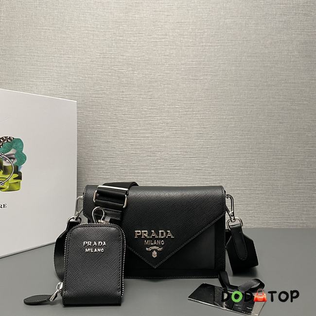 Prada Mini Branded Envelope Bag Black Size 20 x 12 x 4 cm - 1