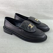 Chanel Black Leather Loafers - 1