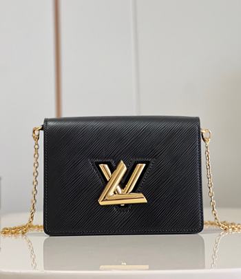 Louis Vuitton Twist Belt Chain Wallet Black Size 19 x 13.5 x 4.2 cm 