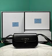 Prada Triangle Flap Leather Shoulder Black Bag Size 20.5 x 10.5 x 4 cm - 1