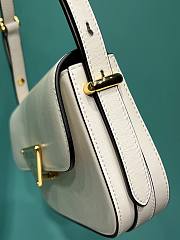 Prada Triangle Flap Leather Shoulder White Bag Size 20.5 x 10.5 x 4 cm - 3