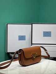Prada Triangle Flap Leather Shoulder Brown Bag Size 20.5 x 10.5 x 4 cm - 6