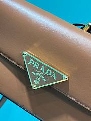 Prada Triangle Flap Leather Shoulder Brown Bag Size 20.5 x 10.5 x 4 cm - 2