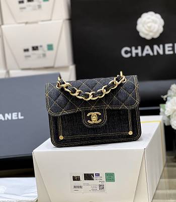 Chanel Flap Blue Denim Bag Size 19 x 13 x 5 cm